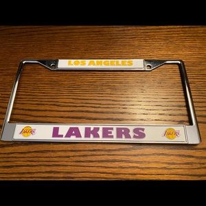 Lakers NBA License Plate Frame Team Logo & Colors Silver Frame